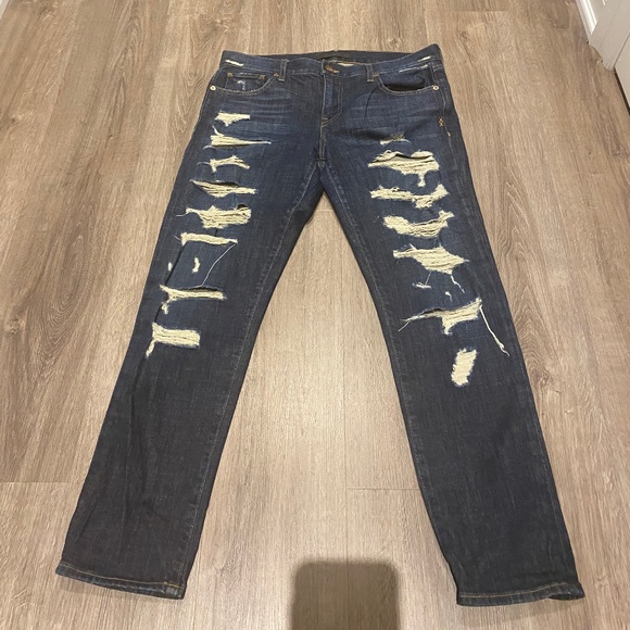 Like New Genetic Denim Dark Wash Ripped Jeans - Size 28 - Picture 1 of 2